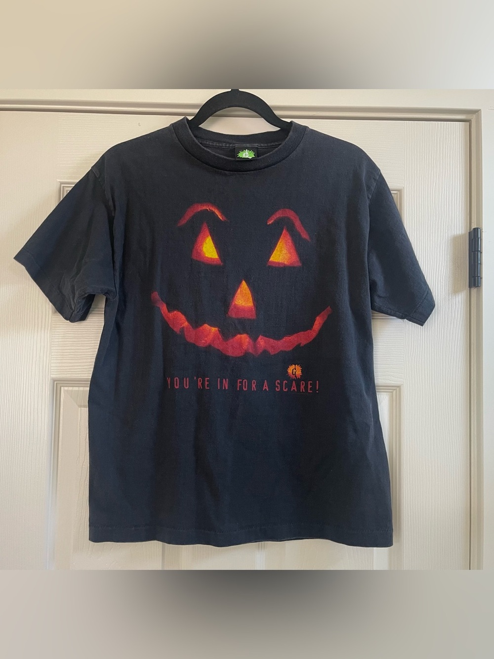 Vintage 90s Youth Goosebumps Jack-O-Lantern Single Stitch T-Shirt Black Sz XL
